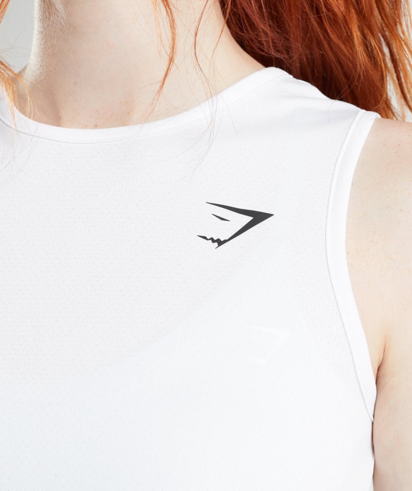 Women's Gymshark Training Crop Tanks White | NZ 9XKDEM